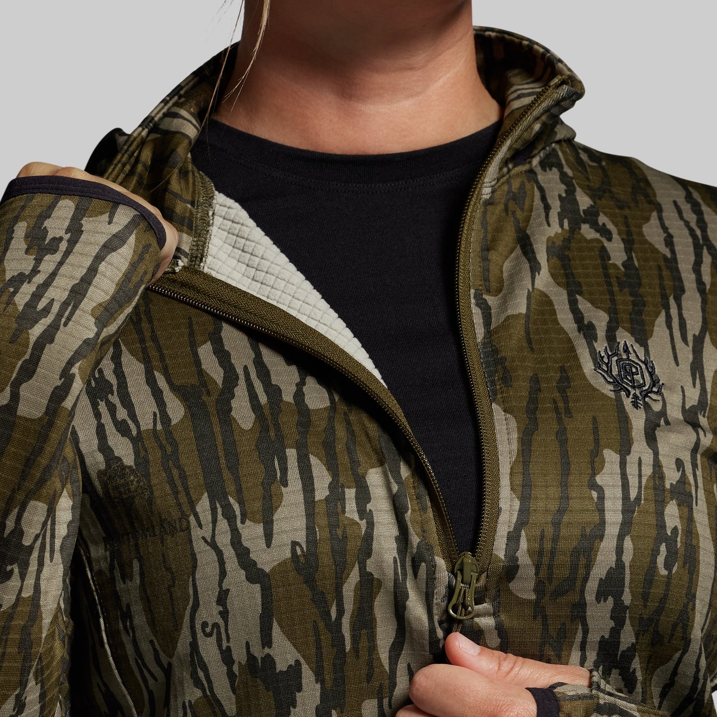 Women's Quiver Half Zip Hoodie 2.0 (Mossy Oak® Original Bottomland®)