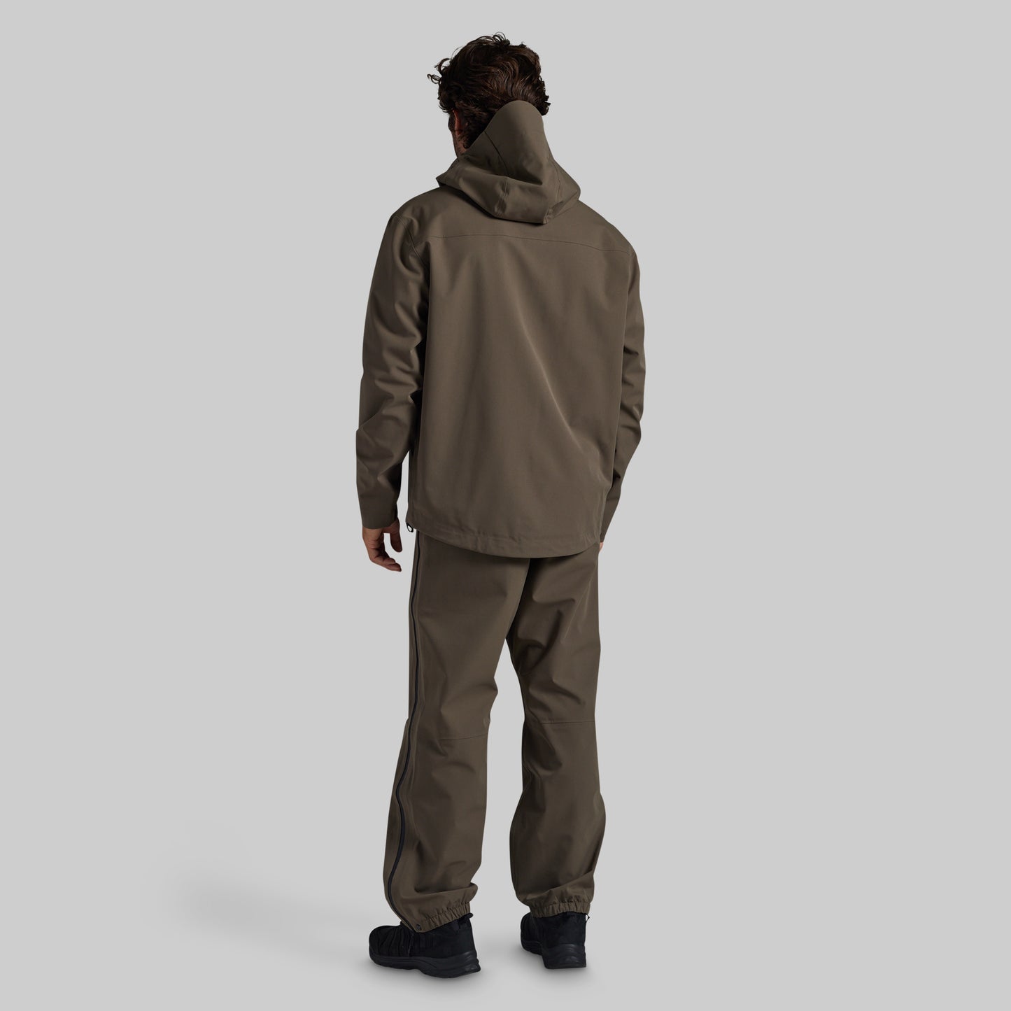 Back view of Ranger Green Mission FLEX Rain Jacket and Pant 2.0