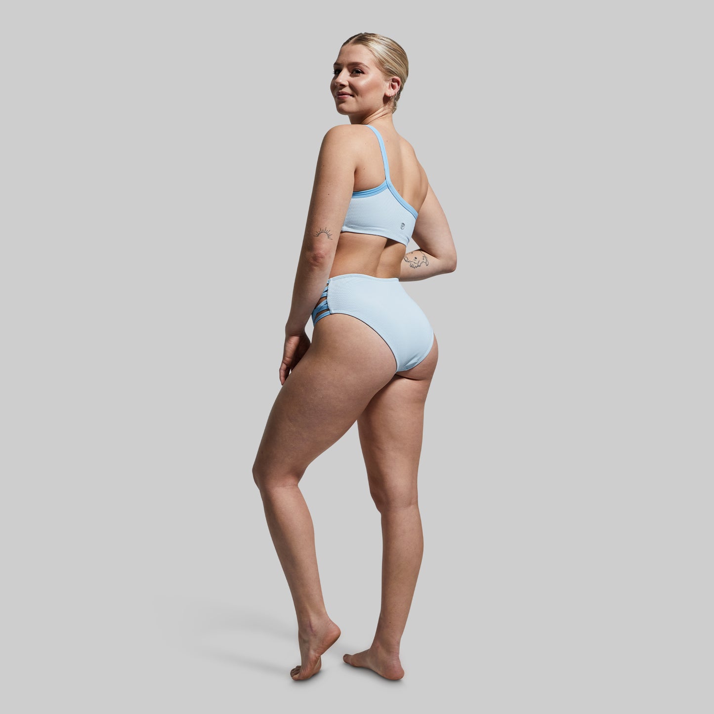 Deep End Bikini Top (Angel Blue Ribbed)