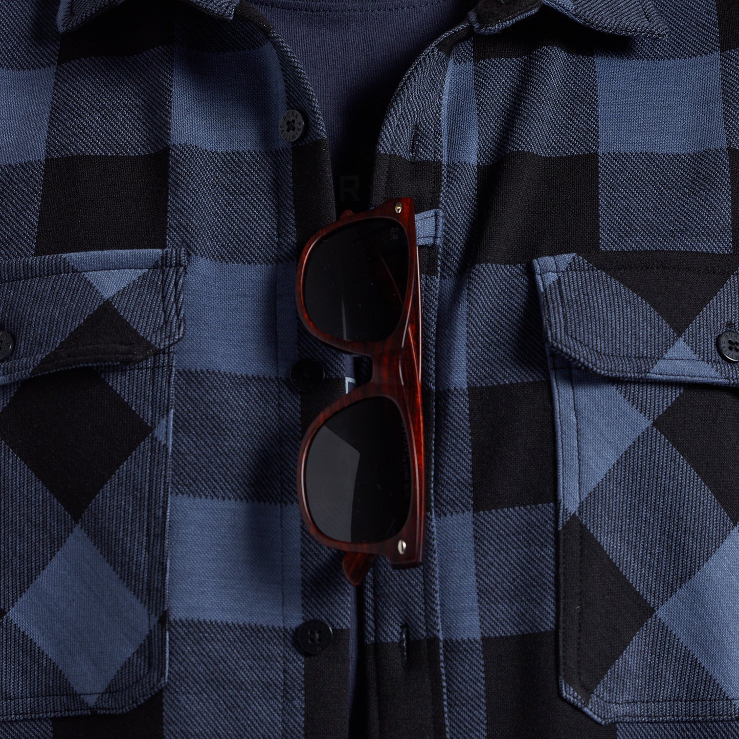 Woodsman Stretchy Flannel (Midnight Check)