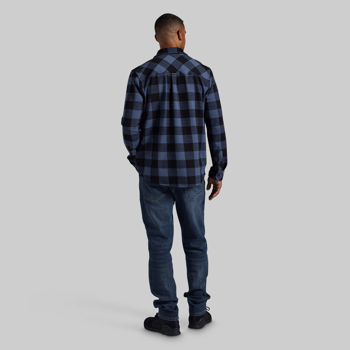Woodsman Stretchy Flannel (Midnight Check)