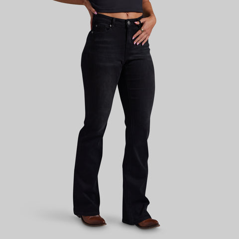 FLEX Stretchy Mid-Rise Boot Cut Jean (Black)