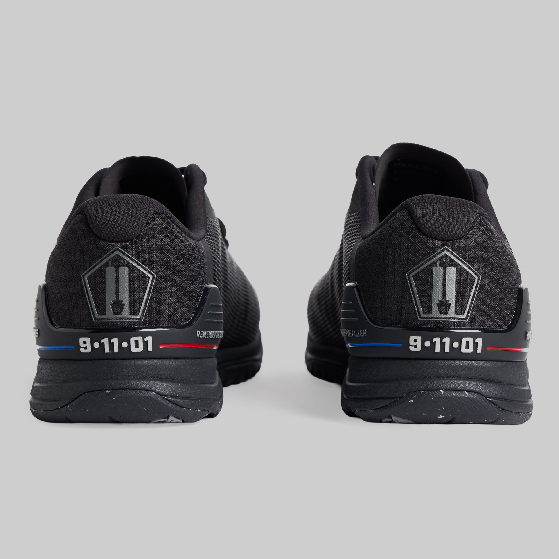 Rear view of women's 9/11 Savage 1 training shoes with 9-11-01 heel detail