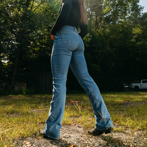 FLEX Stretchy Mid-Rise Boot Cut Jean (Mirage)