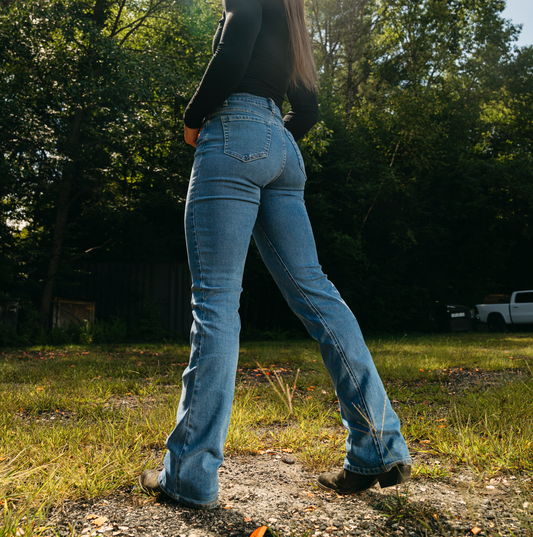 FLEX Stretchy Mid-Rise Boot Cut Jean (Mirage)