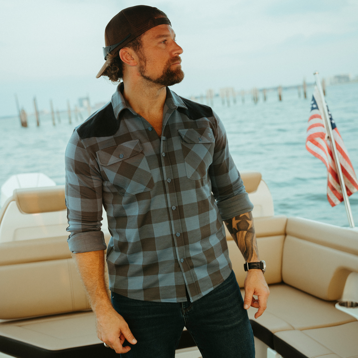 Rugged Woodsman Stretchy Flannel (Overcast)