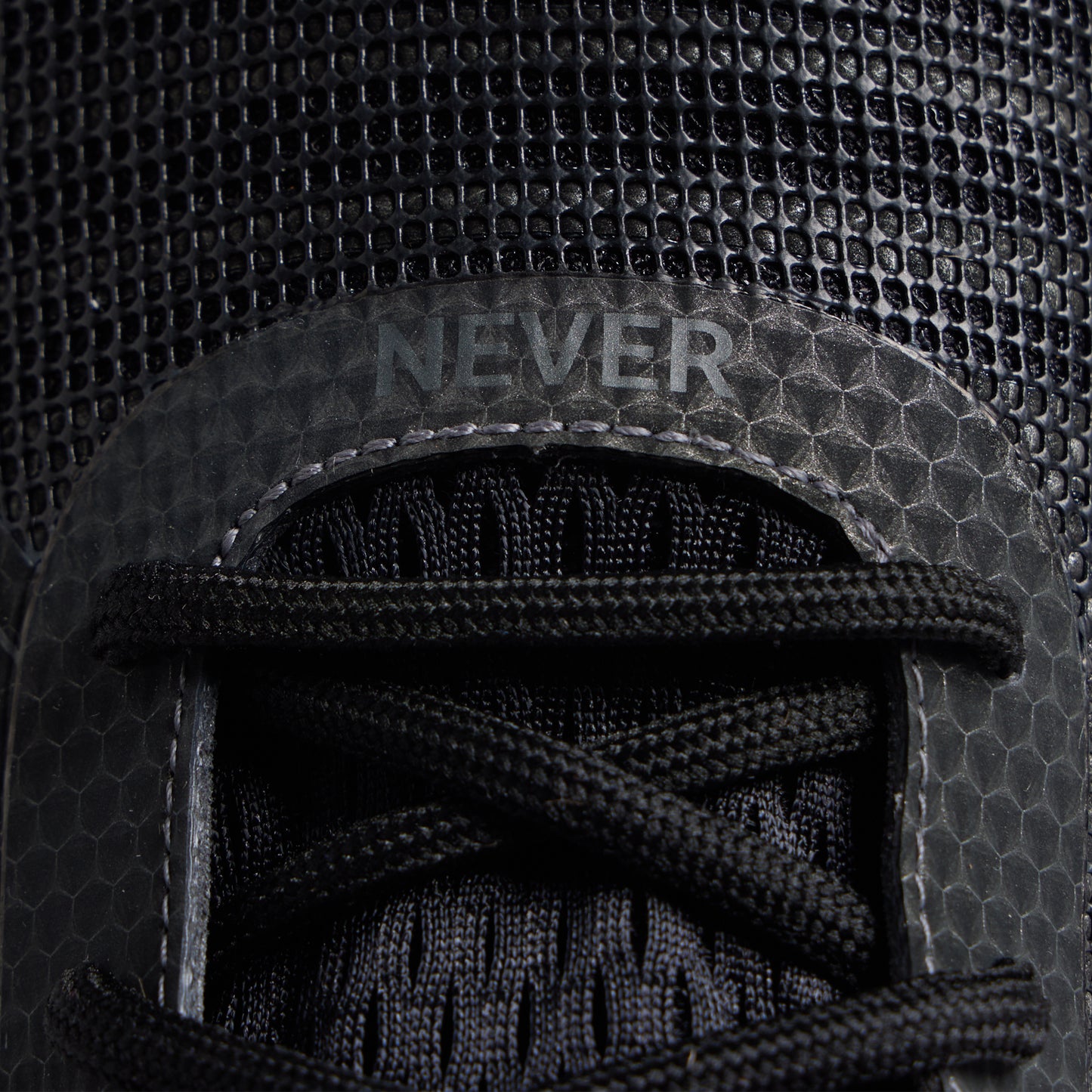 Men's 9/11 Savage 1 training shoe close-up with NEVER hook-and-loop strap detail