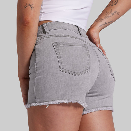 FLEX Stretchy Jean Short (Light Grey Wash)