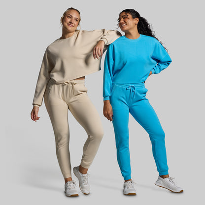 Lounge Lux Cropped Pullover (Oatmeal)