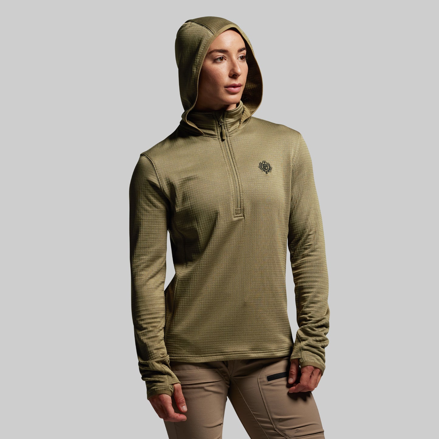Women's Quiver Half Zip Hoodie 2.0 (OD Green)