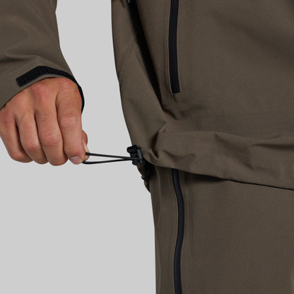 Adjustable cuff drawcord on Ranger Green Mission FLEX Rain Pant 2.0